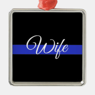 Thin Blue Line: Police Wife Metal Ornament