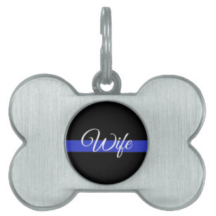 Thin Blue Line: Police Wife Pet ID Tag