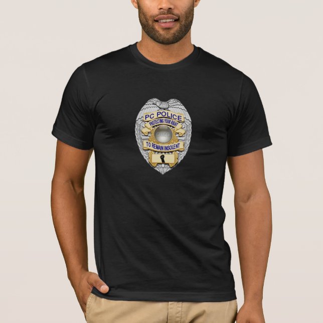 Thin Blue Line Politically Correct Police T-Shirt (Front)
