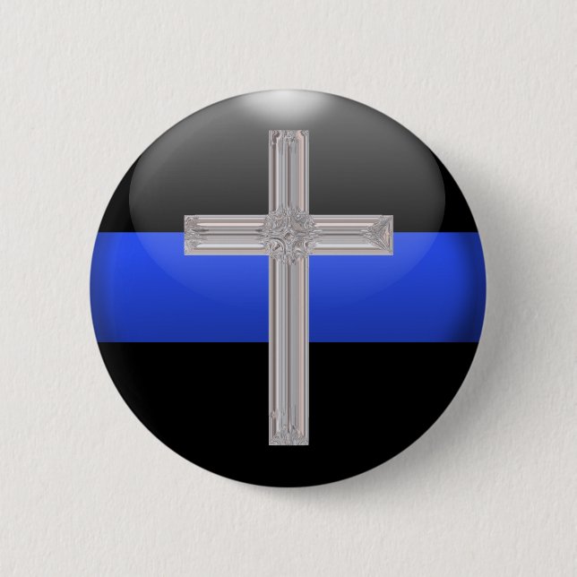 Thin Blue Line Prayer For Safety 2 Inch Round Button (Front)