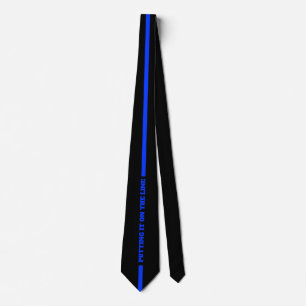 Thin Blue Line Putting it on the Line Police LEO Tie