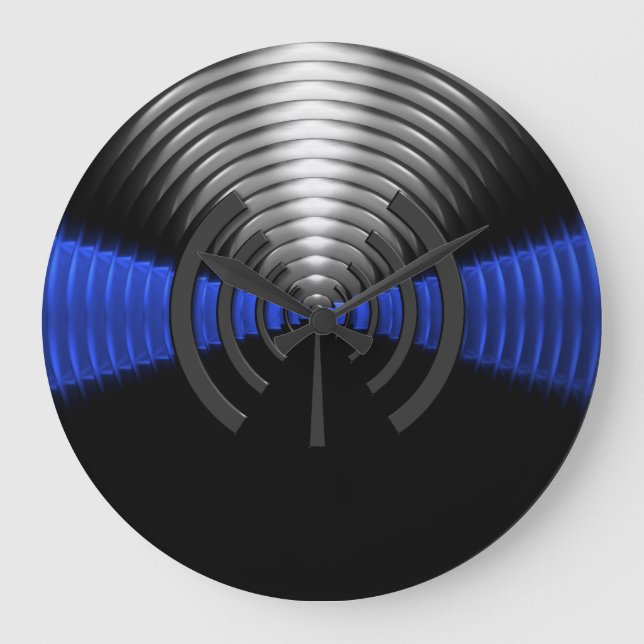 Thin Blue Line - Radio Room Large Clock (Front)