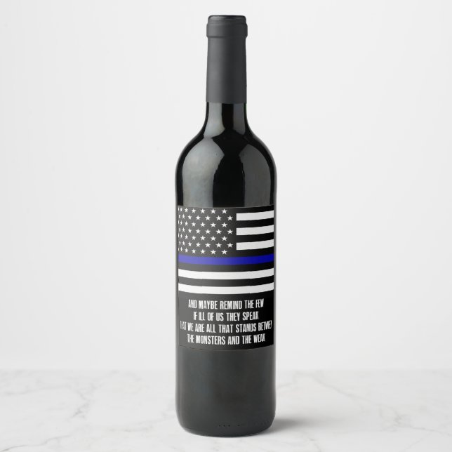 Thin Blue Line Remind the Few Wine Label (Front)