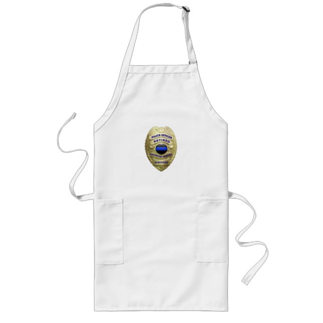 Thin Blue Line - Retired Police Long Apron (Front)
