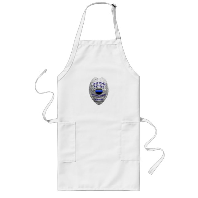 Thin Blue Line - Retired Police Long Apron (Front)