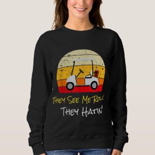 Thin Blue Line Retired Police Officer Cop Golf Lov Sweatshirt