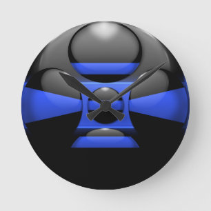 Thin Blue Line Round Clock