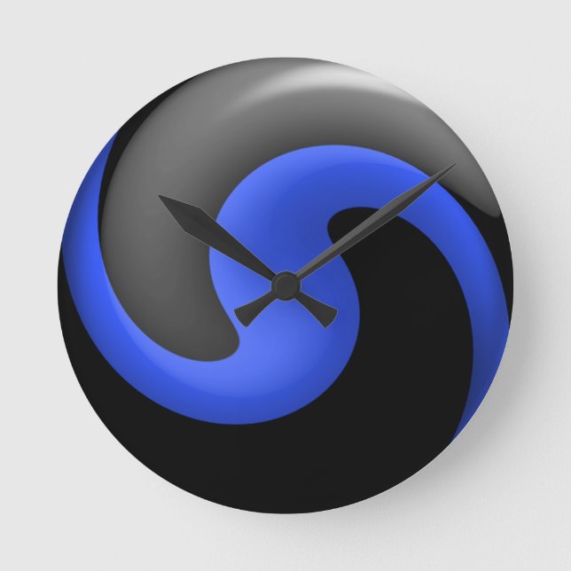 Thin Blue Line Round Clock (Front)