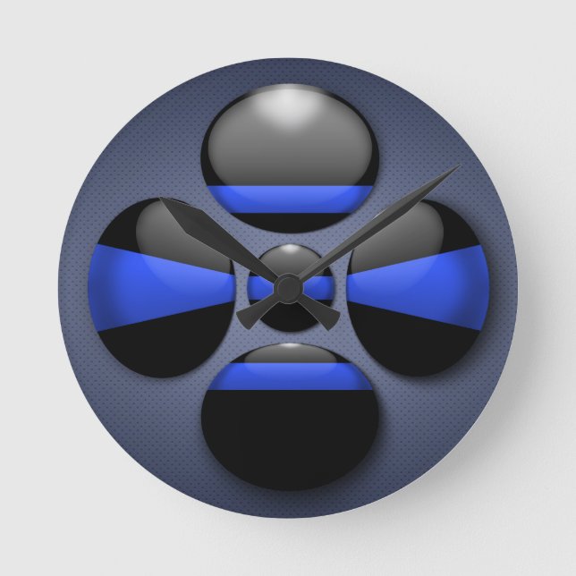 Thin Blue Line Round Clock (Front)
