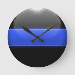 Thin Blue Line Round Clock