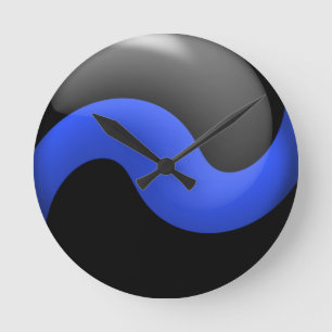 Thin Blue Line Round Clock
