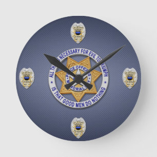 Thin Blue Line Round Clock
