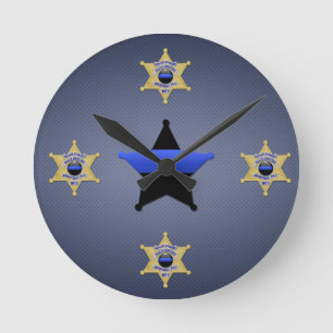 Thin Blue Line Round Clock