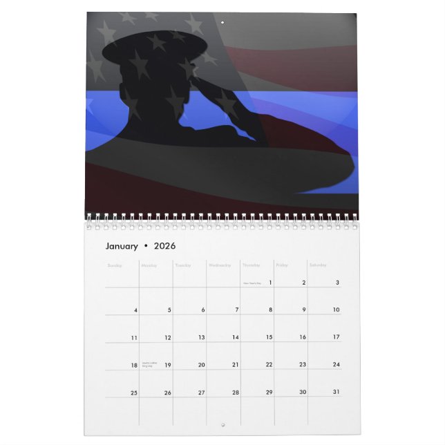 Thin Blue Line Salute Calendar (Jan 2026)