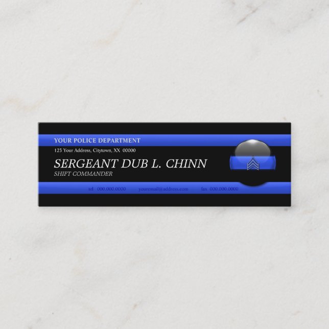 Thin Blue Line Sergeant Custom Business Card (Front)