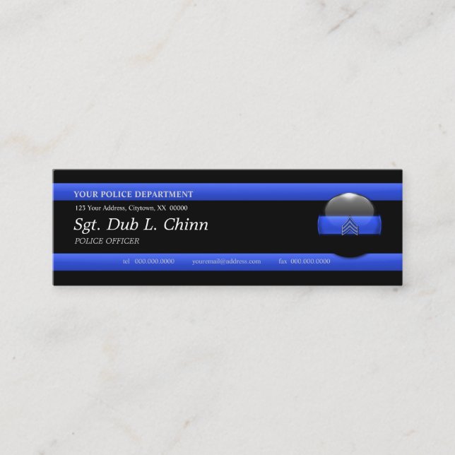 Thin Blue Line Sergeant Custom Business Card (Front)