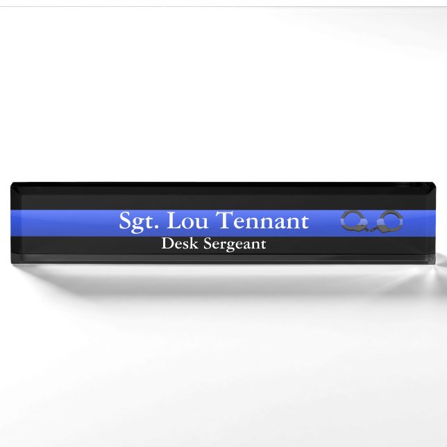 Thin Blue Line - Shackled to the Brotherhood Nameplate (Front)