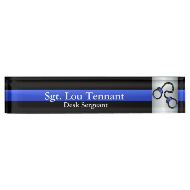 Thin Blue Line - Shackled to the Brotherhood Nameplate (Front)