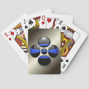 Thin Blue Line Shamrock Button Playing Cards