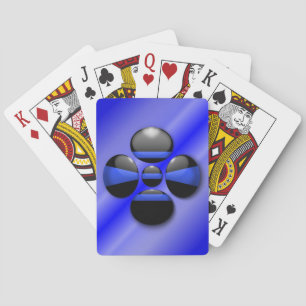Thin Blue Line Shamrock Button Playing Cards