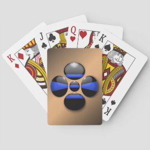 Thin Blue Line Shamrock Button Playing Cards