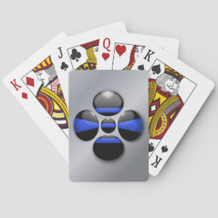 Thin Blue Line Shamrock Button Playing Cards
