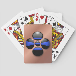 Thin Blue Line Shamrock Button Playing Cards