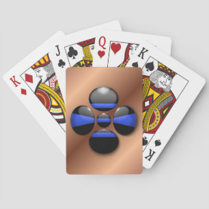 Thin Blue Line Shamrock Button Playing Cards