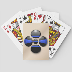 Thin Blue Line Shamrock Button Playing Cards