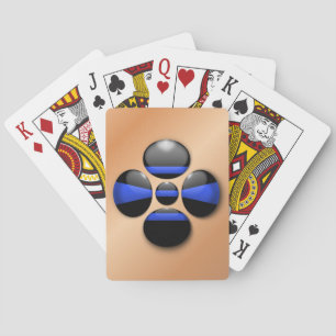 Thin Blue Line Shamrock Button Playing Cards