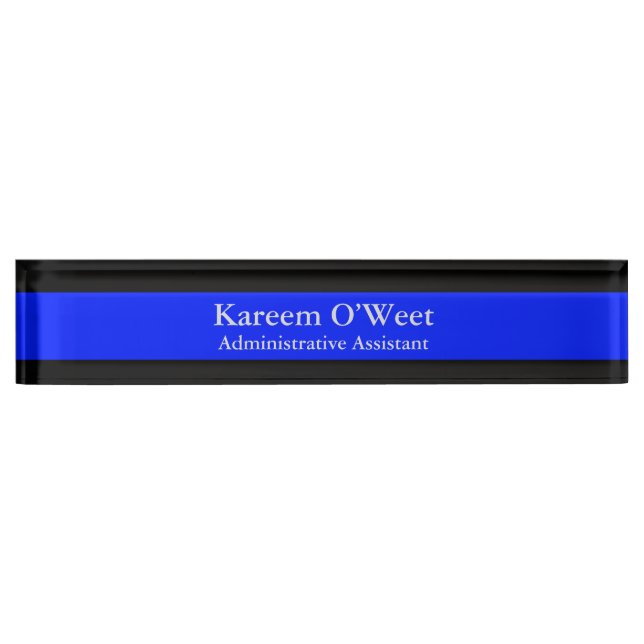Thin Blue Line - Simple Design Name Plate (Front)