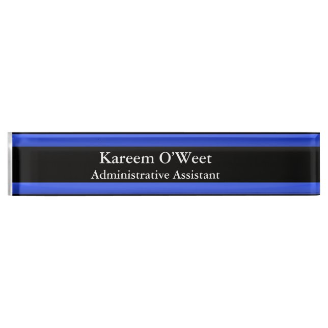 Thin Blue Line - Simple Design Name Plate (Front)