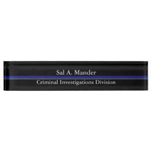 Thin Blue Line - Sleak Design Name Plate