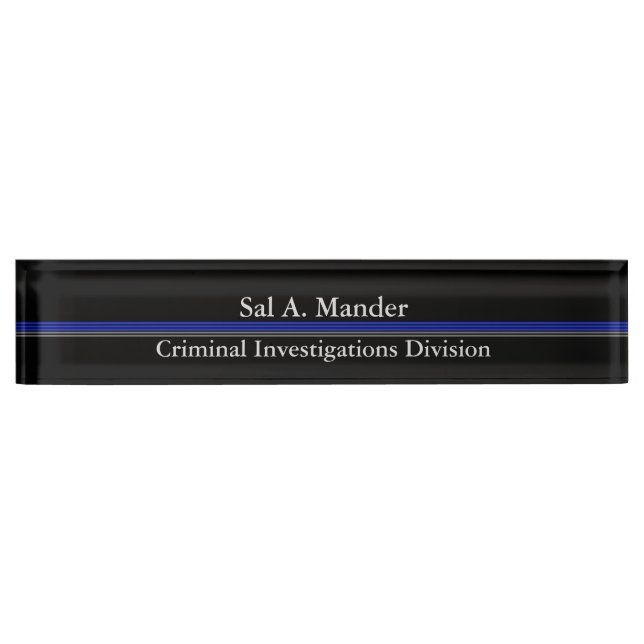 Thin Blue Line - Sleak Design Name Plate (Front)