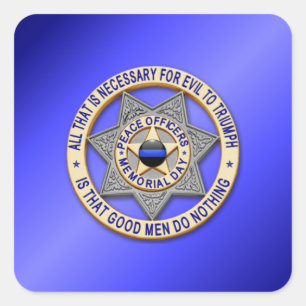 Thin Blue Line Square Sticker