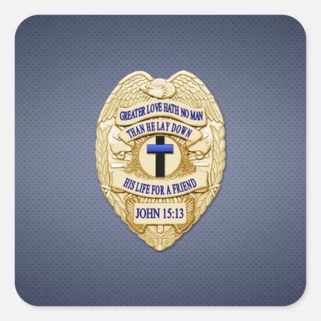 Thin Blue Line Square Sticker (Front)