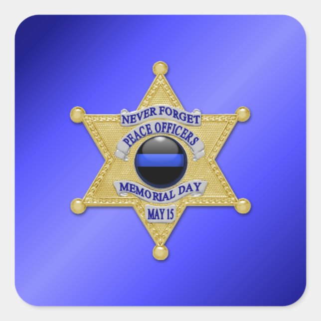 Thin Blue Line Square Sticker (Front)