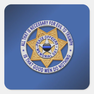 Thin Blue Line Square Sticker