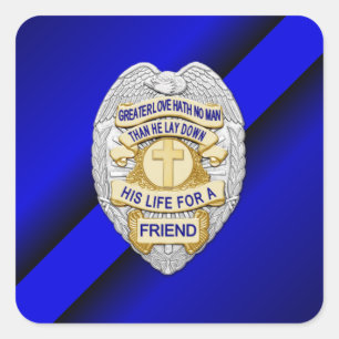 Thin Blue Line Square Sticker
