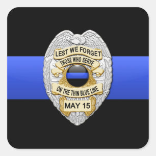 Thin Blue Line Square Sticker