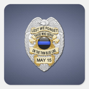 Thin Blue Line Square Sticker