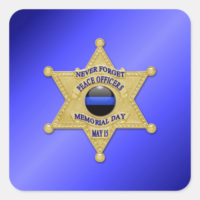 Thin Blue Line Square Sticker (Front)