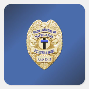Thin Blue Line Square Sticker