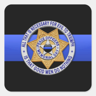 Thin Blue Line Square Sticker