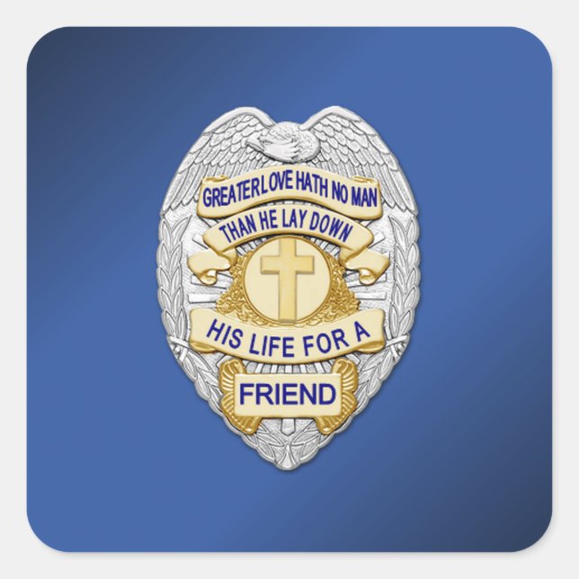 Thin Blue Line Square Sticker (Front)