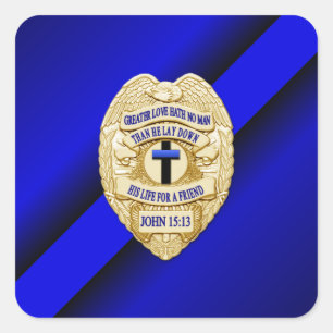 Thin Blue Line Square Sticker