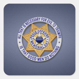 Thin Blue Line Square Sticker