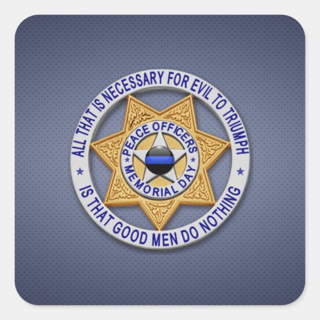 Thin Blue Line Square Sticker (Front)