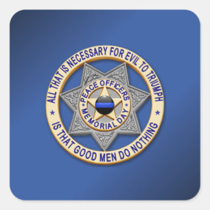 Thin Blue Line Square Sticker