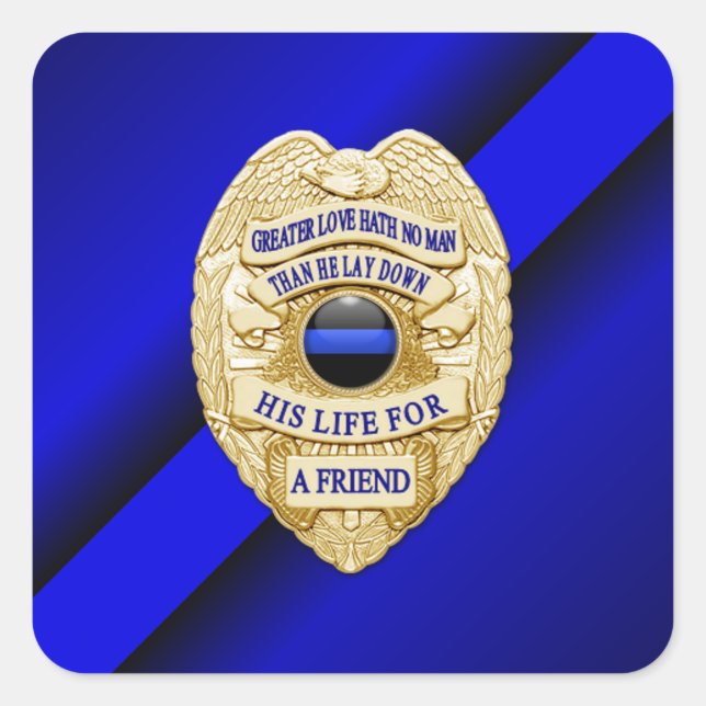 Thin Blue Line Square Sticker (Front)